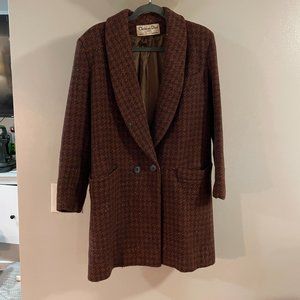 Vintage Christian Dior Double Breasted Wool Coat Jacket Size 6